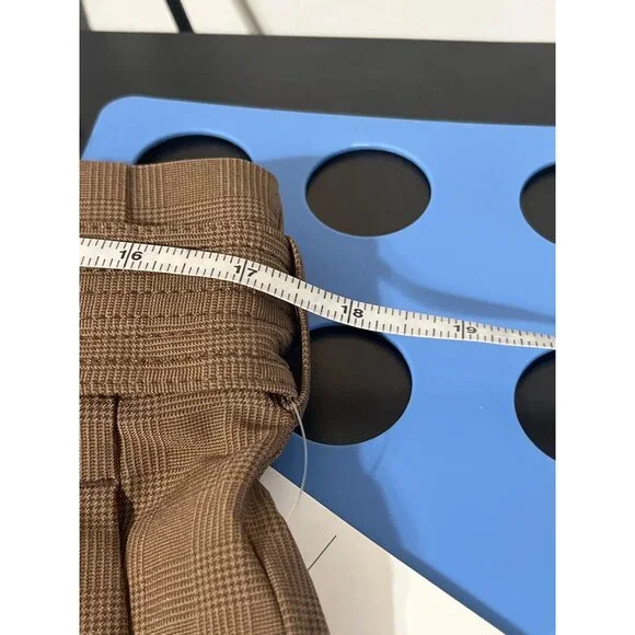 Athleta Skyline Plaid Pant II NEW Tie Waist Brown Work To Weekend Trouser 16